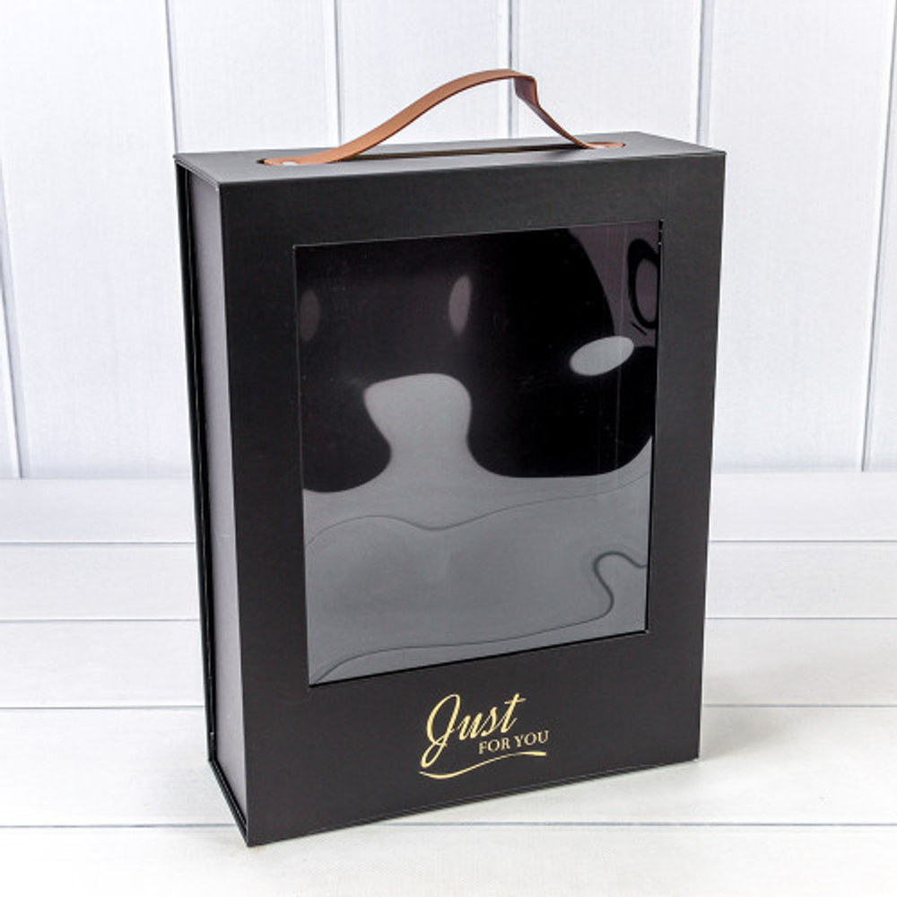 Коробка сборная 25х9.5х33 см на магнитах (Черный)