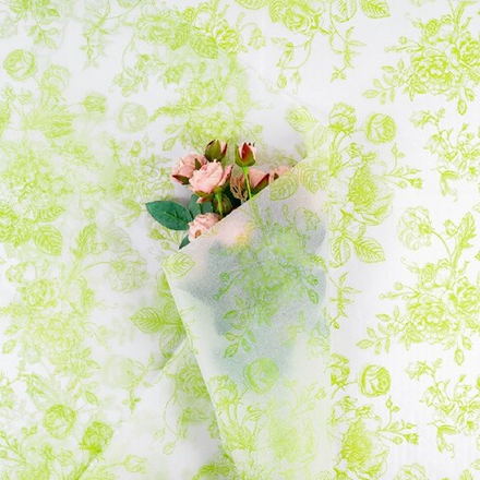 Бумага тишью "Винтажная роза" 50*70см Зеленый (20л)