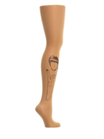 Колготки с принтом в виде жеста-«козы» (Размер: S-M-L) (Цвет: бежевый)