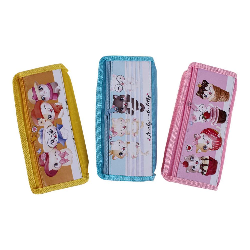 Пенал мягкий 2 отделения "Милые животные 2" голубой Пенал мягкий 2 отделения "Милые животные 2" голубой