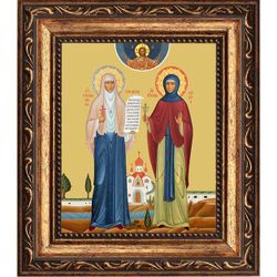 Елисавета Феодоровна и Варвара Алапаевская (Яковлева) преподобномученицы. Икона на холсте.