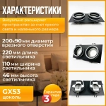 Светильник потолочный встраиваемый GX5.3 двойной, спот точечный черный светодиодный