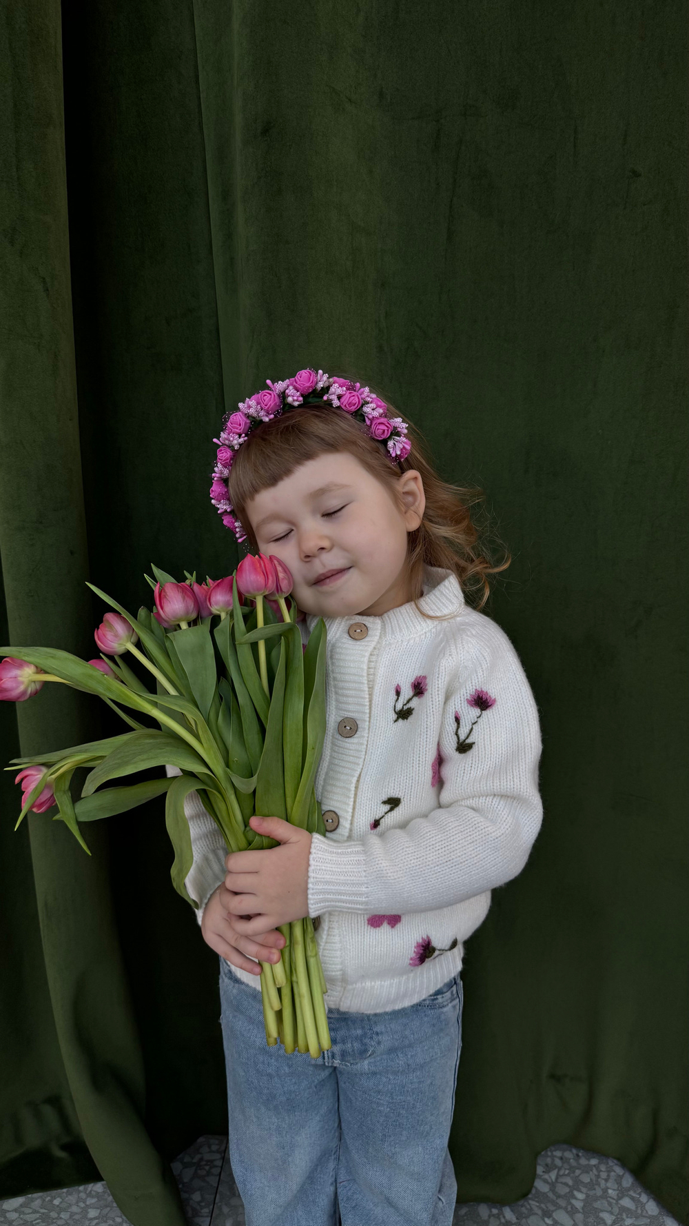 Кардиган с цветами детский