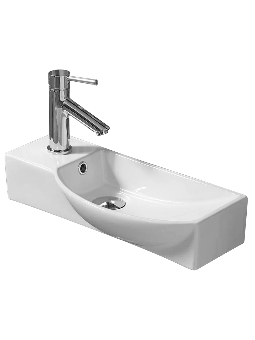 Раковина подвесная (глянцевая белая) WeltWasser WW AISBACH 7945 GL-WT L 450х240х125