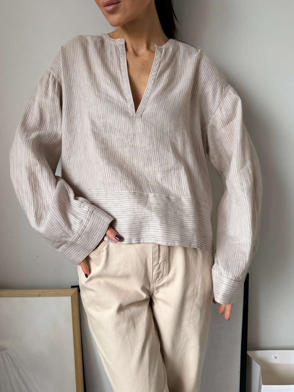 Льняная рубашка Massimo Dutti, XS