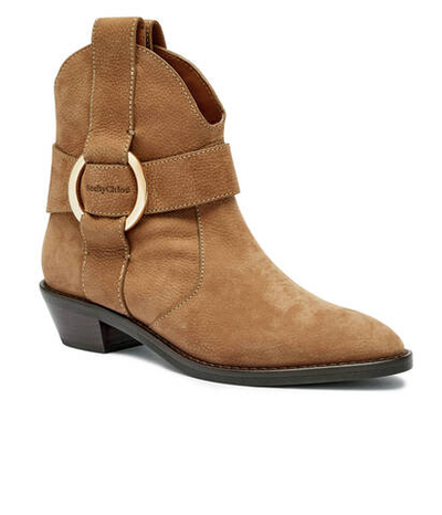 Кожаные ковбойки See By Chlo\u00e9 - бежевый(SB43000A 20021)