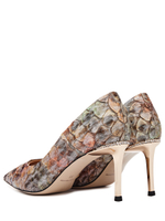 Женские туфли из кожи мультиколор с тиснением под рептилию