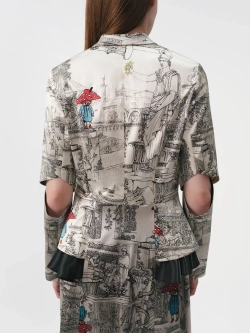 Платье с баской принтованное OLA OLA