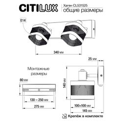Citilux Хаген CL531525 Спот с выключателем Чёрный