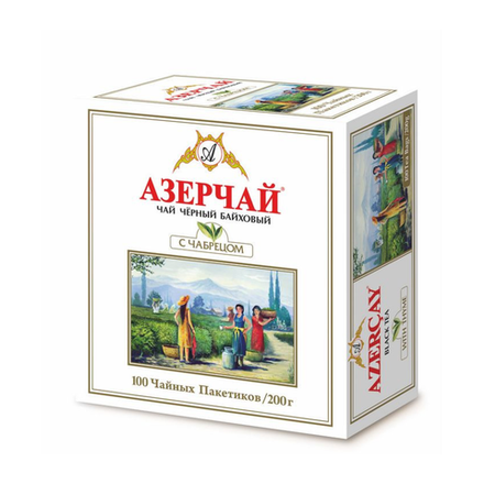 Чай черный с чабрецом в пакетиках Азерчай, 100 пак