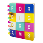 Блокнот А5, Alingar, цветные кольца, пластиковая обложка, клетка, 100 л., "Яркие полосы"