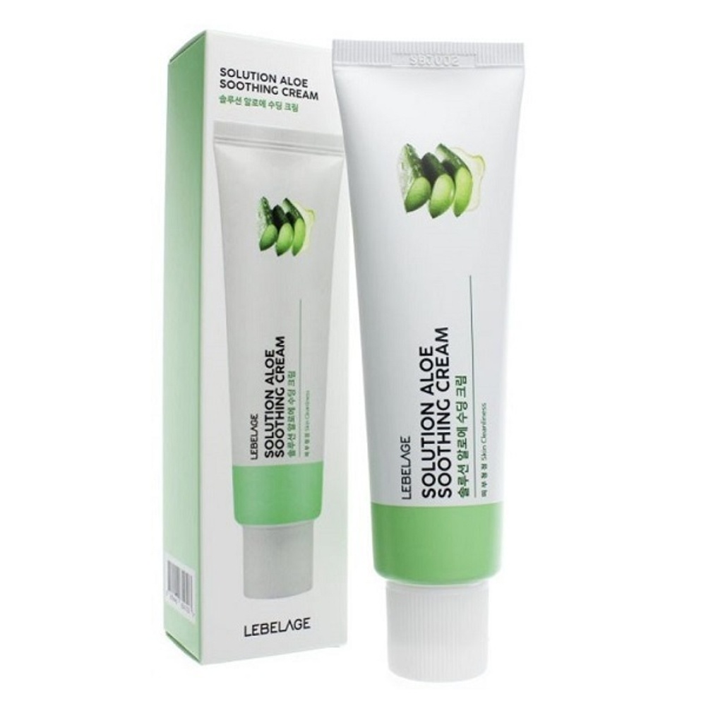 Успокаивающий крем с экстрактом Алоэ Вера и Пептидами Lebelage Solution Aloe Soothing Cream 50мл