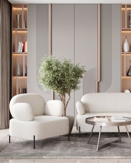 Кресло Кэнди ткань букле белый