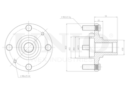 Ступица передняя (без ABS) UNIO HUB-20107