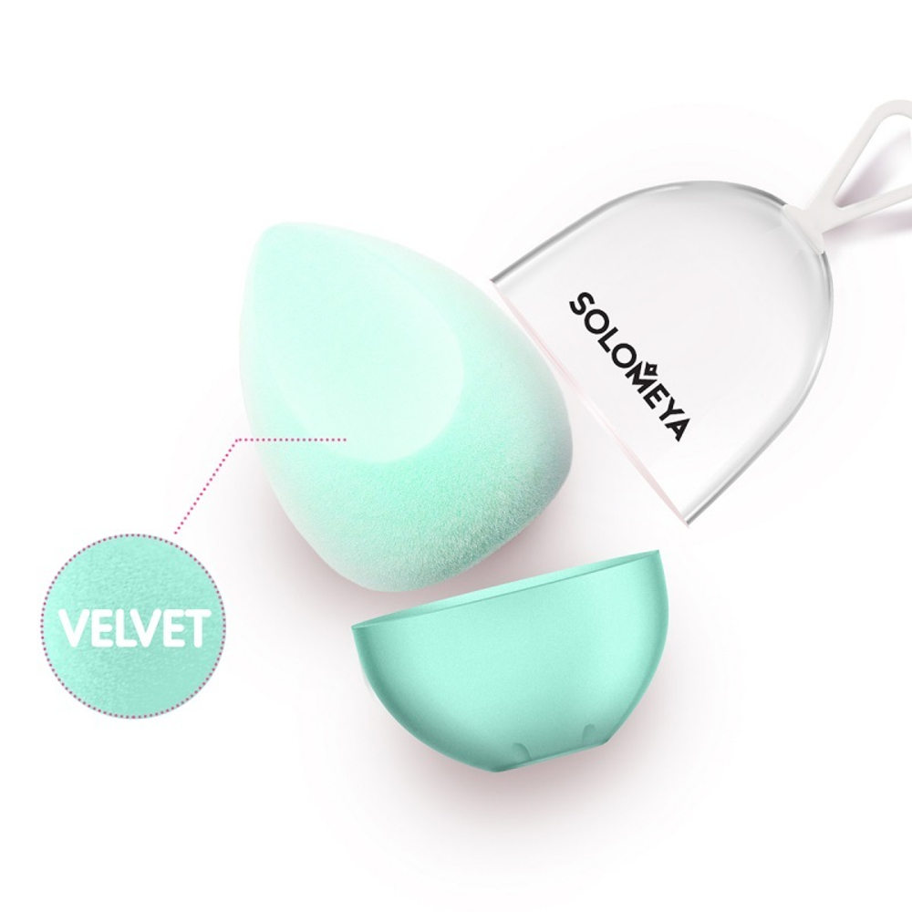 Solomeya Microfiber Velvet Sponge вельветовый косметический спонж для макияжа