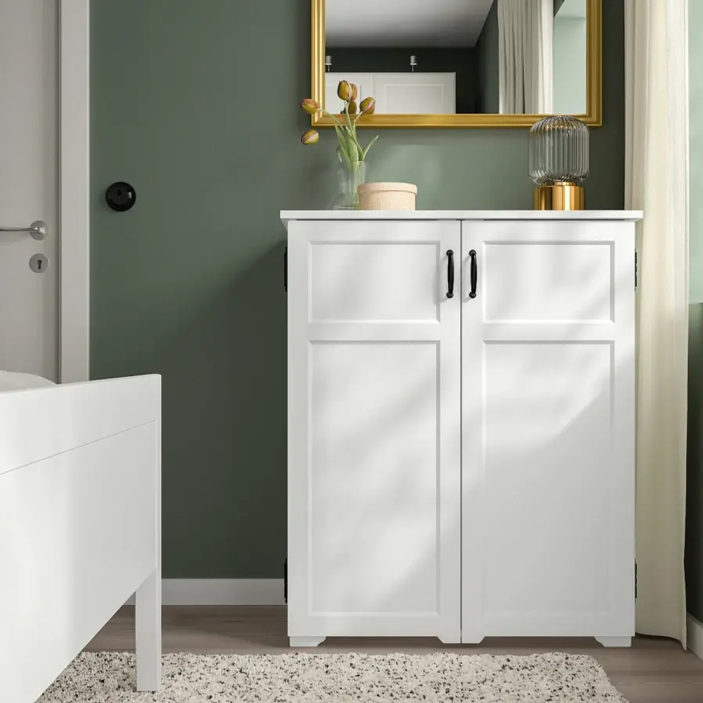 Шкаф с ящиком - GREÅKER /GREАKER  IKEA/ ГРОКЕР  ИКЕА,  84x101 см, белый