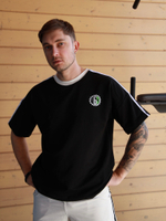 Футболка спортивная с лампасами Город Горький черная черный