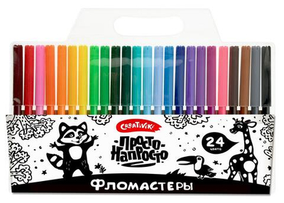 Фломастеры 24цв. "Просто классические" кругл. блистер (Creativiki)