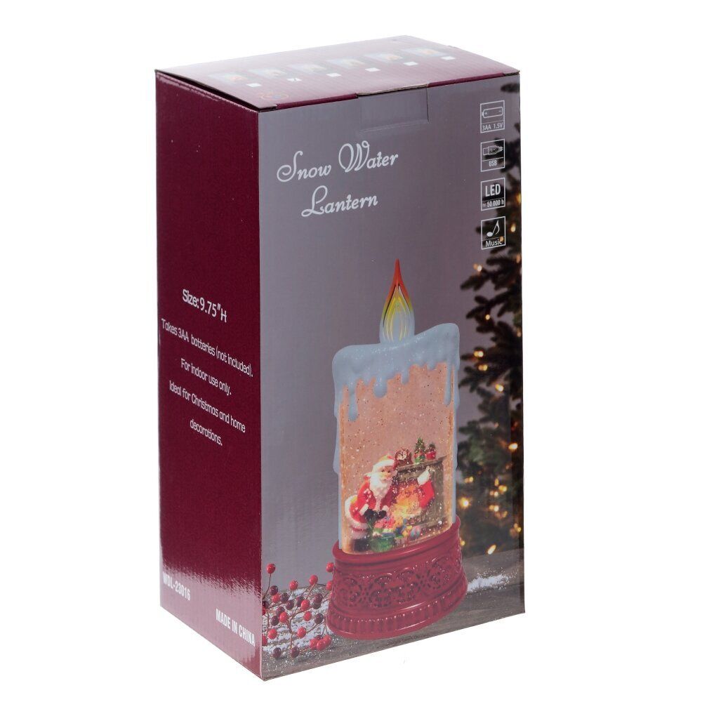 GAEM Изделие декоративное "Свеча" (подсвет, муз, вьюга, 3хААА н/п +USB), L12,5 W8 H24,5 см