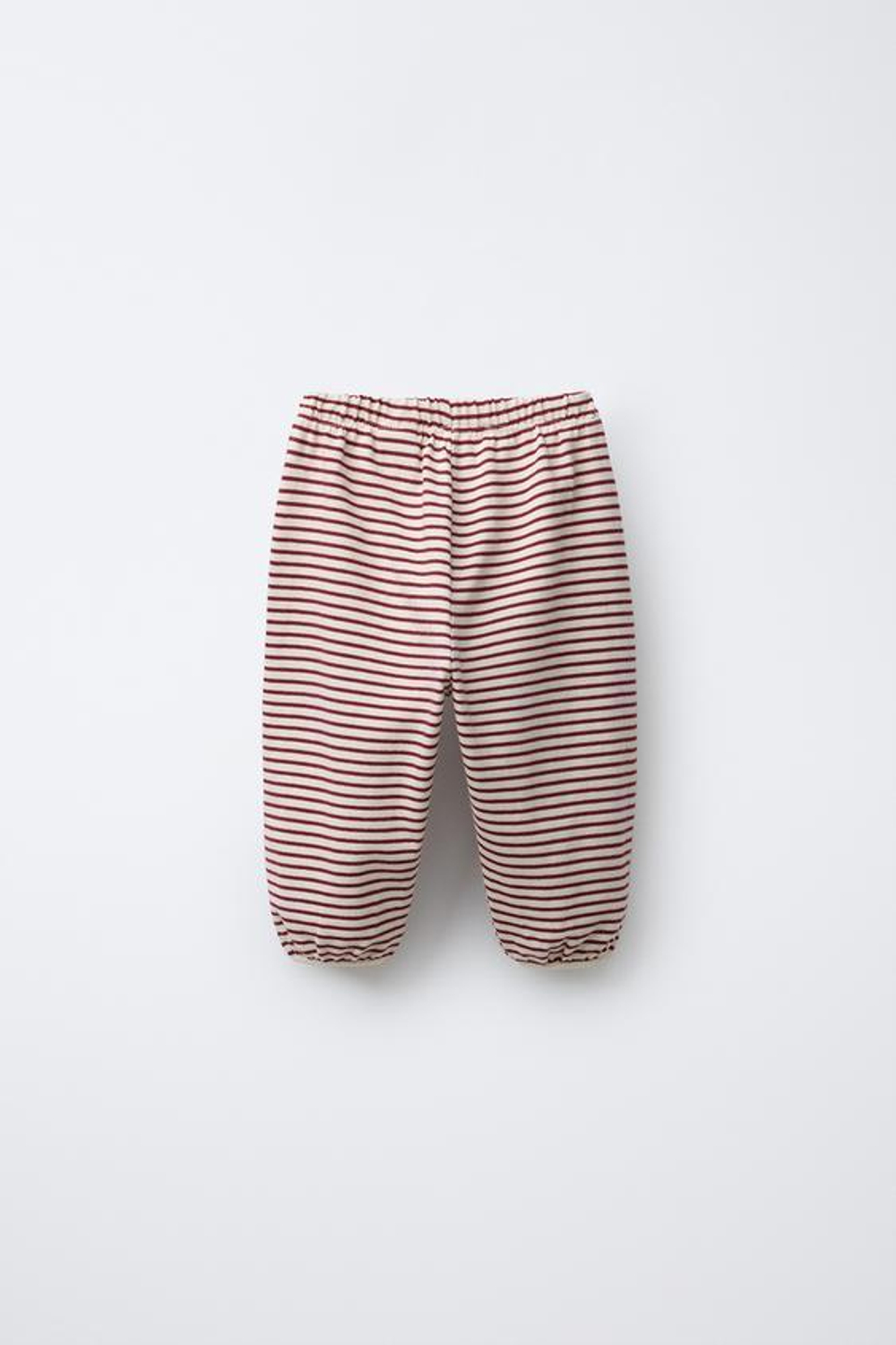 ZARA БРЮКИ-ДЖОГГЕРЫ В ПОЛОСКУ, ЭКРЮ/КРАСНЫЙ