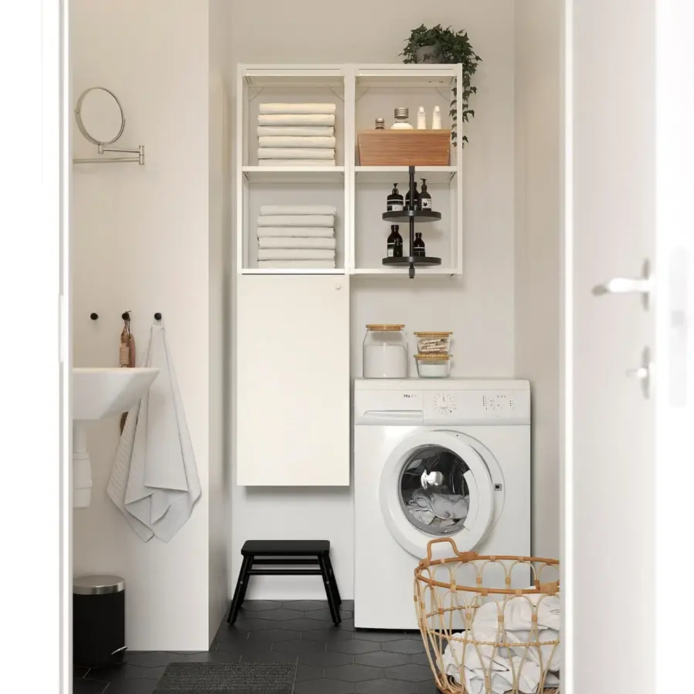 Комбинация для ванной - IKEA ENHET, 80х32х150 см, белый, ЭНХЕТ ИКЕА