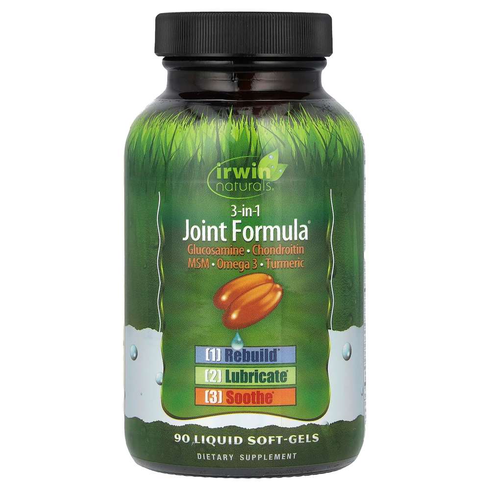 Irwin Naturals, Комплекс для суставов 3-в-1, 90 мягких гелевых капсул