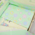 Комплект в кроватку 6-ти предметный "Паровозик звездочка зеленый"