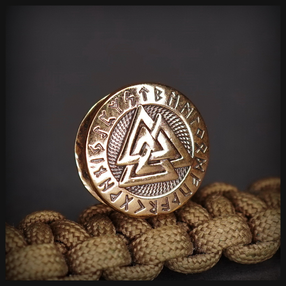 Бусина - вставка для браслета "Валькнут" , бронза