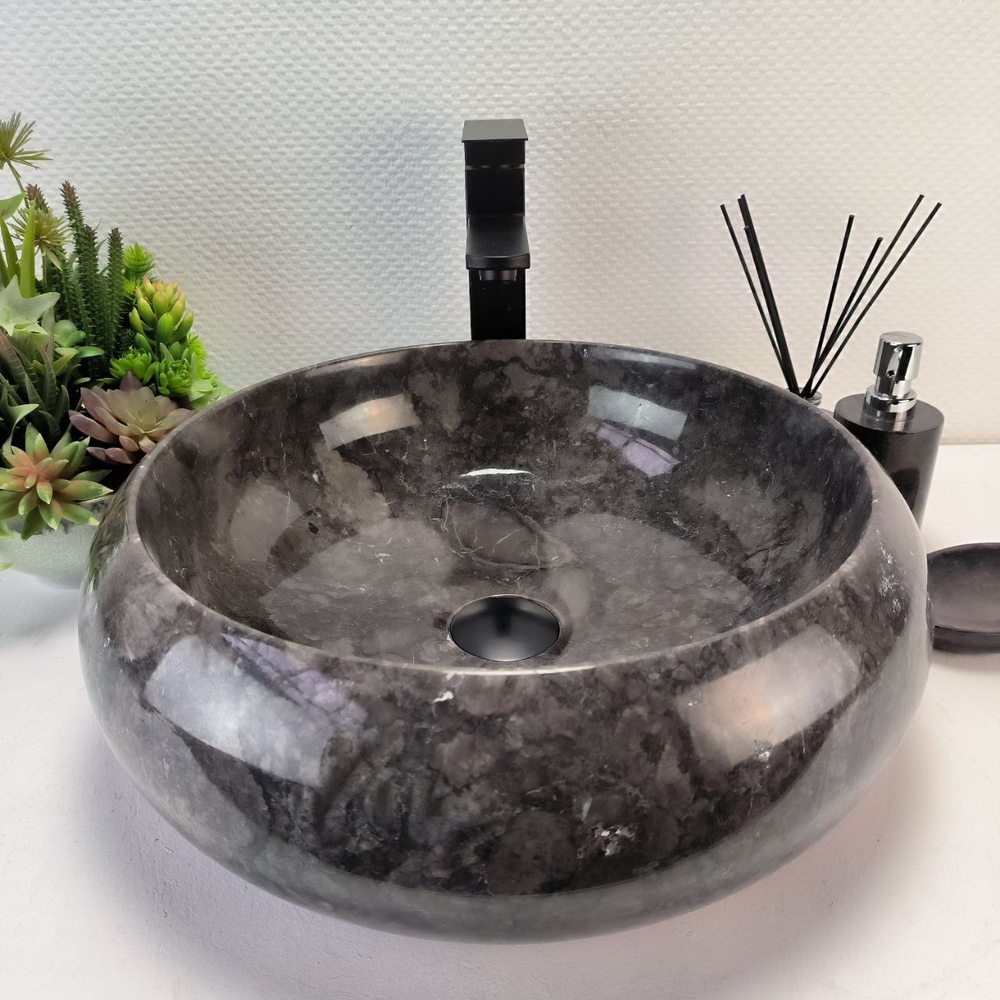 Раковина из мрамора Donut Black Medium DM-62847 45*45*15 51
