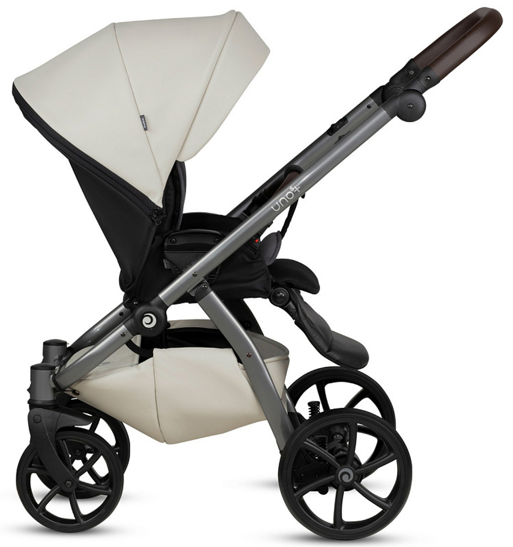 Детская коляска Tutis Uno 5 Plus Leather collection 3 в 1 1402168 Black Sesame
