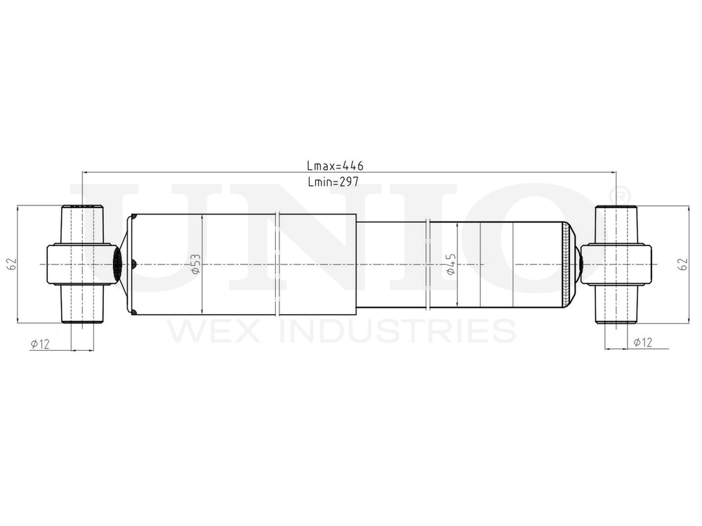 Амортизатор газовый задней подвески UNIO SAB-10547