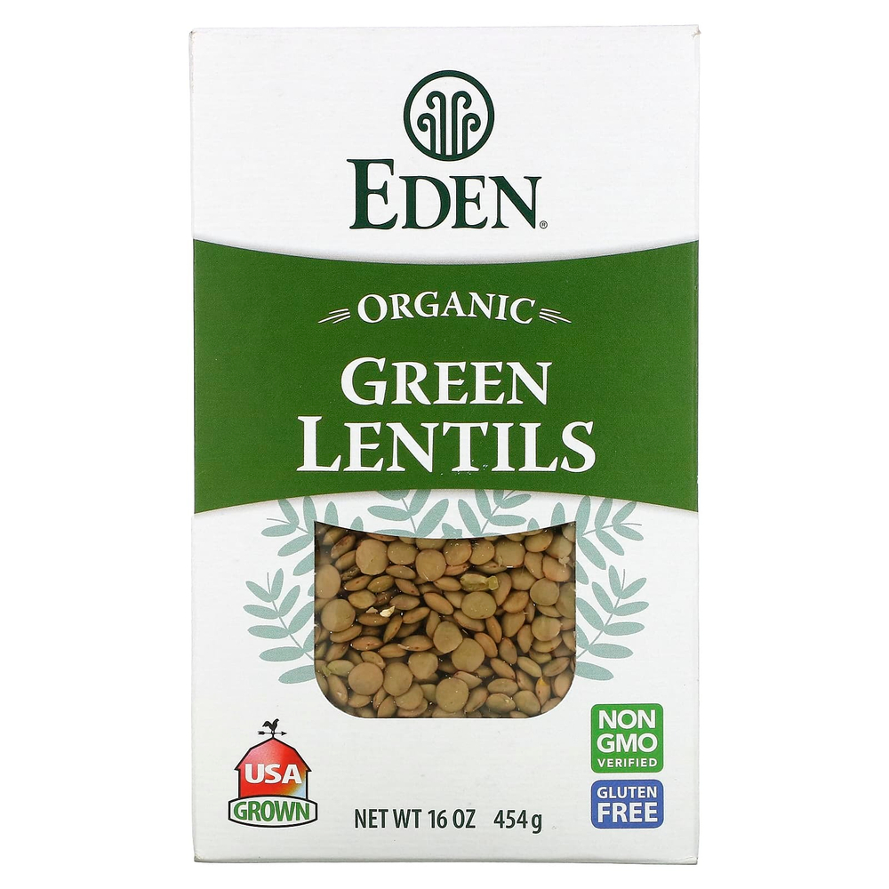 Eden Foods, Organic, зеленая чечевица, 16 унций (454 г)