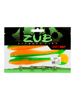Приманка ZUB-SWING 172мм(6,8")-3шт, (цвет 022) зеленый верх -оранжевый низ