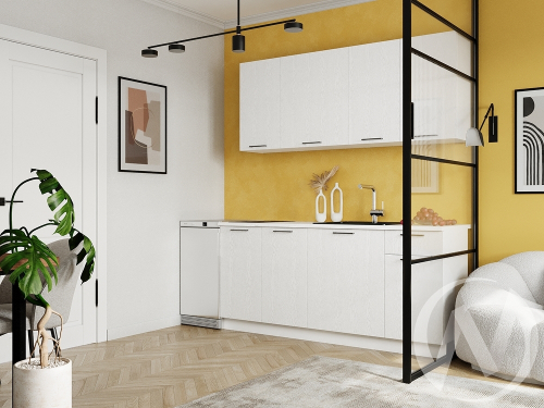 Кухня 1;8 м "Дольче" белый; уайт (корпус белый)