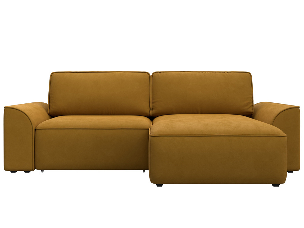 Диван угловой Лига-048 НПБ, BRUT 10 желтый, Велюр, 128269