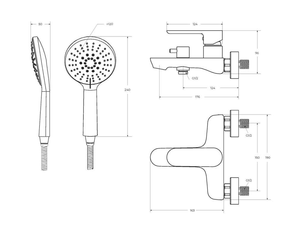 Смеситель для ванны и душа CEZARES STYLUS-VD-IN