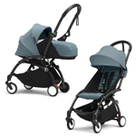 Коляска Stokke YOYO3 Newborn Shell - Newborn Pack рама чёрная Black 2 в 1 Aqua