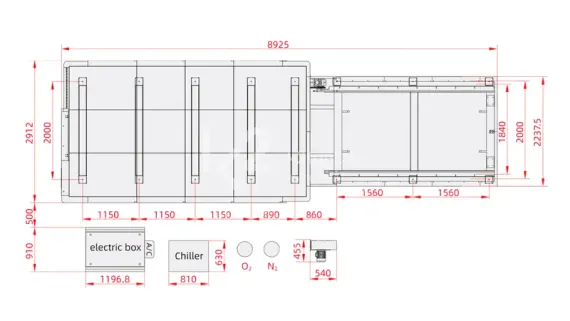 Лазерный станок HGTECH SMART3015PRO 12 кВт с защитной кабиной и сменным столом для резки листов металла