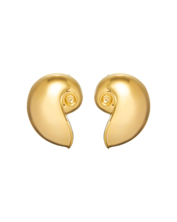 серьги массивные ракушки, золото