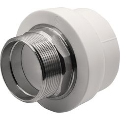 Муфта THERMOLIGHT комбинированная PP-R НР 63х2 под ключ белый (2/18)