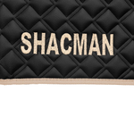 Ковры SHACMAN F3000 (экокожа, черный, бежевый кант, бежевая вышивка)