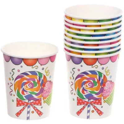 Стакан бумажный 0,2л в наборе 10 шт «Сладкий праздник»