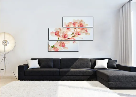 Модульная картина "Белоснежная орхидея"