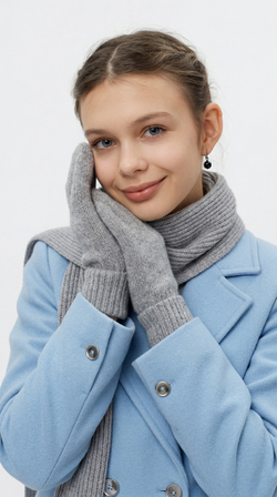 Варежки В805-03 серые