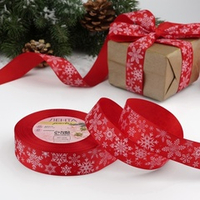 Репсовая лента новогодняя 25 мм