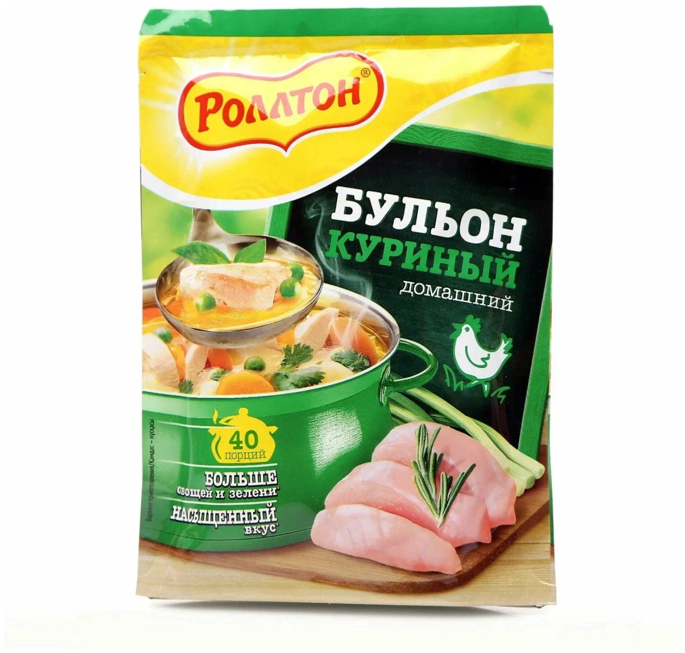 Бульон куриный "Домашний" дегидратированный насыпной, Роллтон, 90г