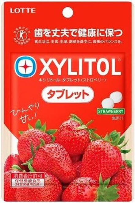 Драже Xylitol tablet strawberry со вкусом клубники, Lotte, 35г