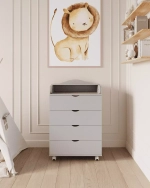 Пеленальным комод VICTORIA Incanto 800/4 (откидной столик) цвет серый