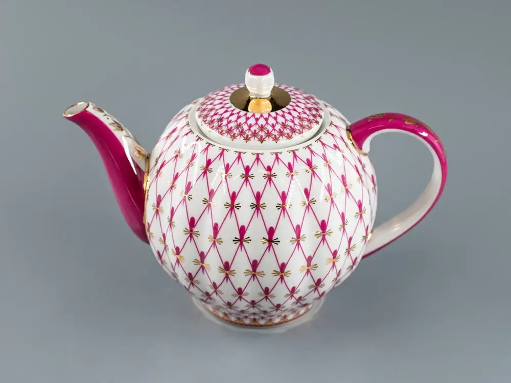 Чайник заварочный форма Тюльпан рисунок Сетка-Блюз 2 арт. 80.86209.00.1