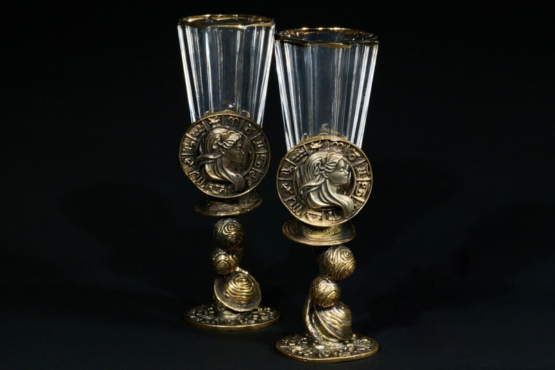 Набор лафитников для водки «Знаки Зодиака Дева» 2 шт. в подарочном футляре c художественным оформлением